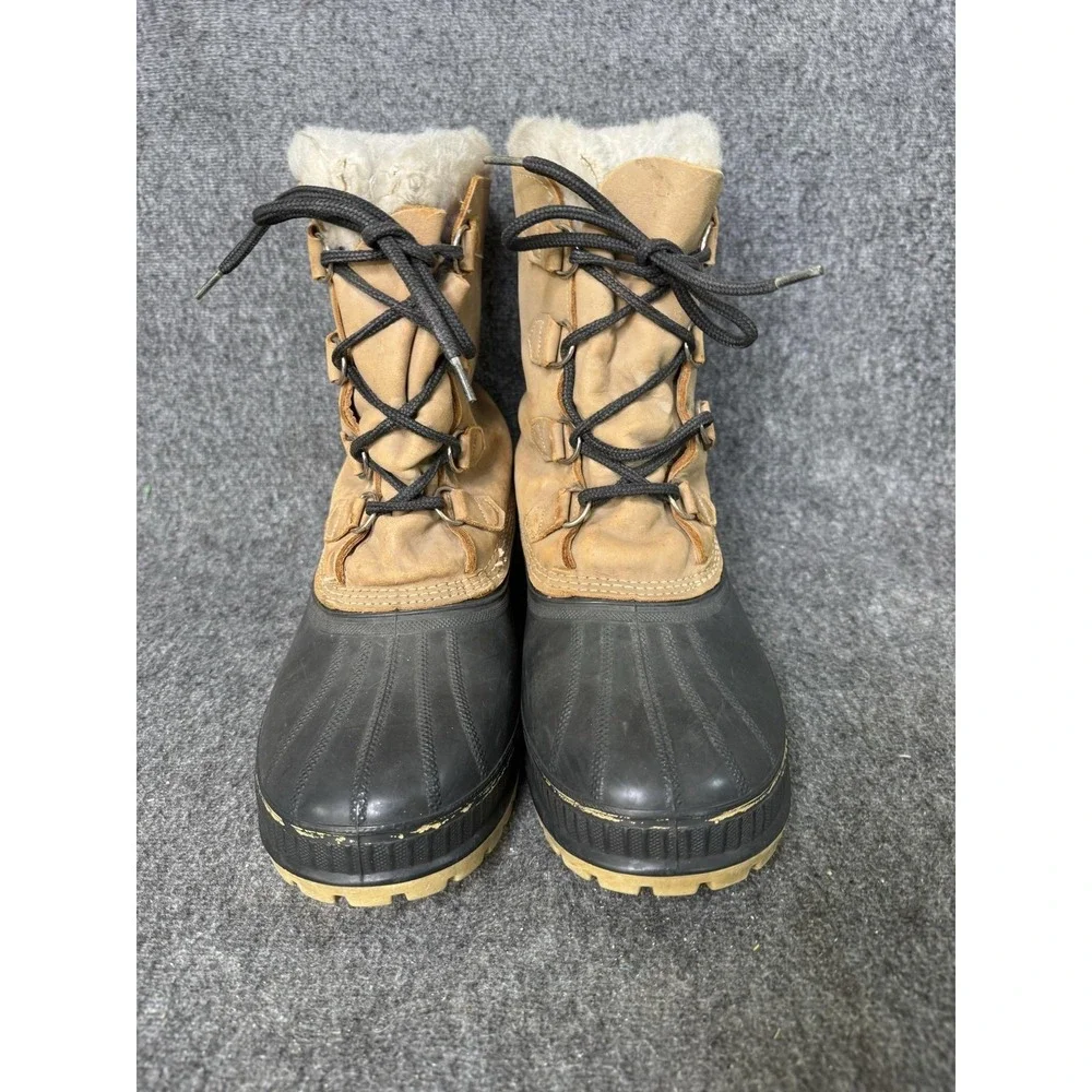 Vintage Sorel Buffalo Boots Mens Size 10 Brown Leather Snow Winter Waterproof